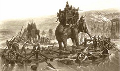 Hannibal traverse le Rhne par Henri Motte